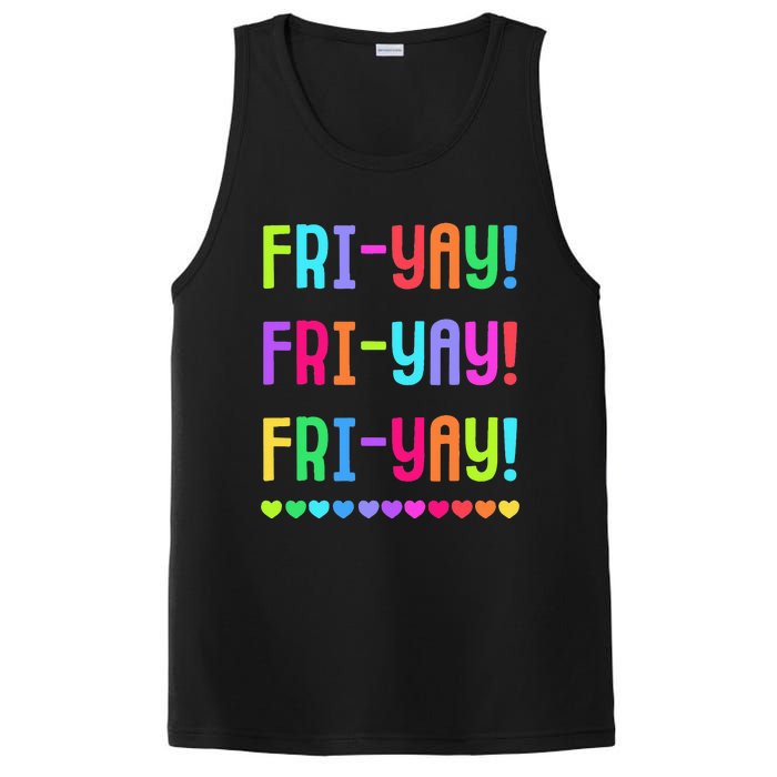 Friyay Teacher Happy Friyay Friday PosiCharge Competitor Tank