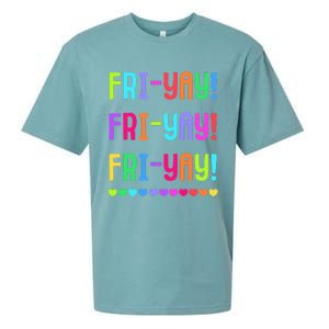 Friyay Teacher Happy Friyay Friday Sueded Cloud Jersey T-Shirt