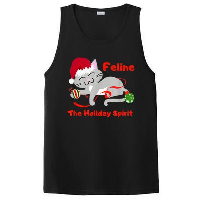 Feline The Holiday Spirit Christmas Kitty Cat Cute Gift PosiCharge Competitor Tank