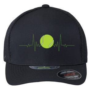 Funny Tennis Heartbeat Art For Tennis Player Men Women Flexfit Unipanel Trucker Cap