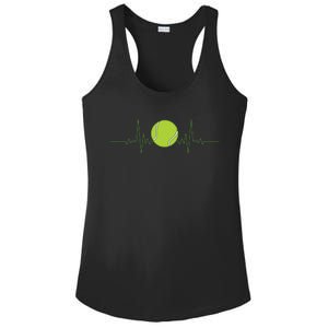 Funny Tennis Heartbeat Art For Tennis Player Men Women Ladies PosiCharge Competitor Racerback Tank