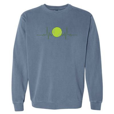 Funny Tennis Heartbeat Art For Tennis Player Men Women Garment-Dyed Sweatshirt