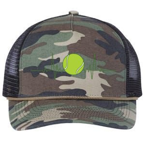 Funny Tennis Heartbeat Art For Tennis Player Men Women Retro Rope Trucker Hat Cap