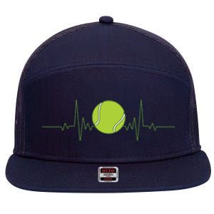 Funny Tennis Heartbeat Art For Tennis Player Men Women 7 Panel Mesh Trucker Snapback Hat