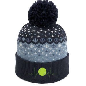 Funny Tennis Heartbeat Art For Tennis Player Men Women The Baniff Cuffed Pom Beanie