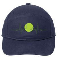 Funny Tennis Heartbeat Art For Tennis Player Men Women 7-Panel Snapback Hat