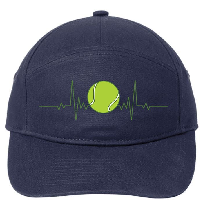 Funny Tennis Heartbeat Art For Tennis Player Men Women 7-Panel Snapback Hat