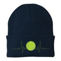 Funny Tennis Heartbeat Art For Tennis Player Men Women Knit Cap Winter Beanie