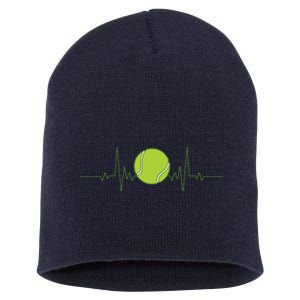 Funny Tennis Heartbeat Art For Tennis Player Men Women Short Acrylic Beanie