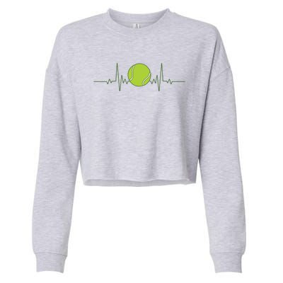 Funny Tennis Heartbeat Art For Tennis Player Men Women Cropped Pullover Crew