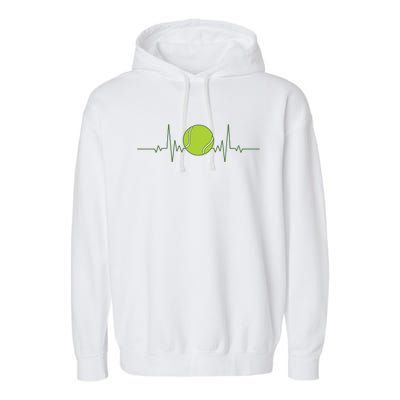 Funny Tennis Heartbeat Art For Tennis Player Men Women Garment-Dyed Fleece Hoodie