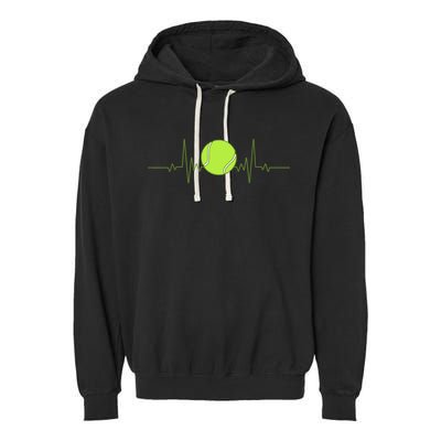 Funny Tennis Heartbeat Art Gift For Tennis Player Men Women Kids Gift Garment-Dyed Fleece Hoodie