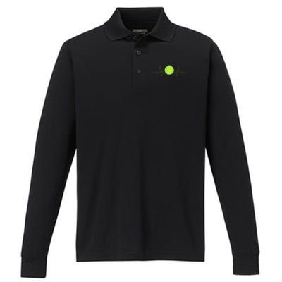 Funny Tennis Heartbeat Art Gift For Tennis Player Men Women Kids Gift Performance Long Sleeve Polo