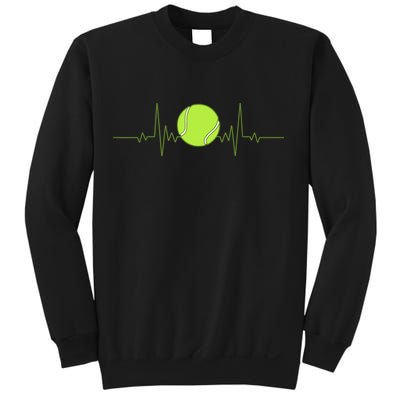 Funny Tennis Heartbeat Art Gift For Tennis Player Men Women Kids Gift Sweatshirt