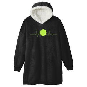 Funny Tennis Heartbeat Art Gift For Tennis Player Men Women Kids Gift Hooded Wearable Blanket