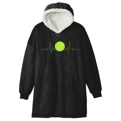 Funny Tennis Heartbeat Art Gift For Tennis Player Men Women Kids Gift Hooded Wearable Blanket