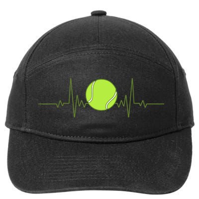 Funny Tennis Heartbeat Art Gift For Tennis Player Men Women Kids Gift 7-Panel Snapback Hat