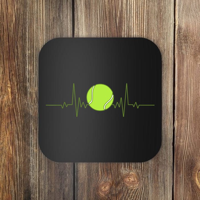 Funny Tennis Heartbeat Art Gift For Tennis Player Men Women Kids Gift Coaster