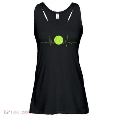 Funny Tennis Heartbeat Art Gift For Tennis Player Men Women Kids Gift Ladies Essential Flowy Tank