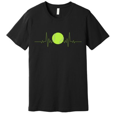 Funny Tennis Heartbeat Art Gift For Tennis Player Men Women Kids Gift Premium T-Shirt
