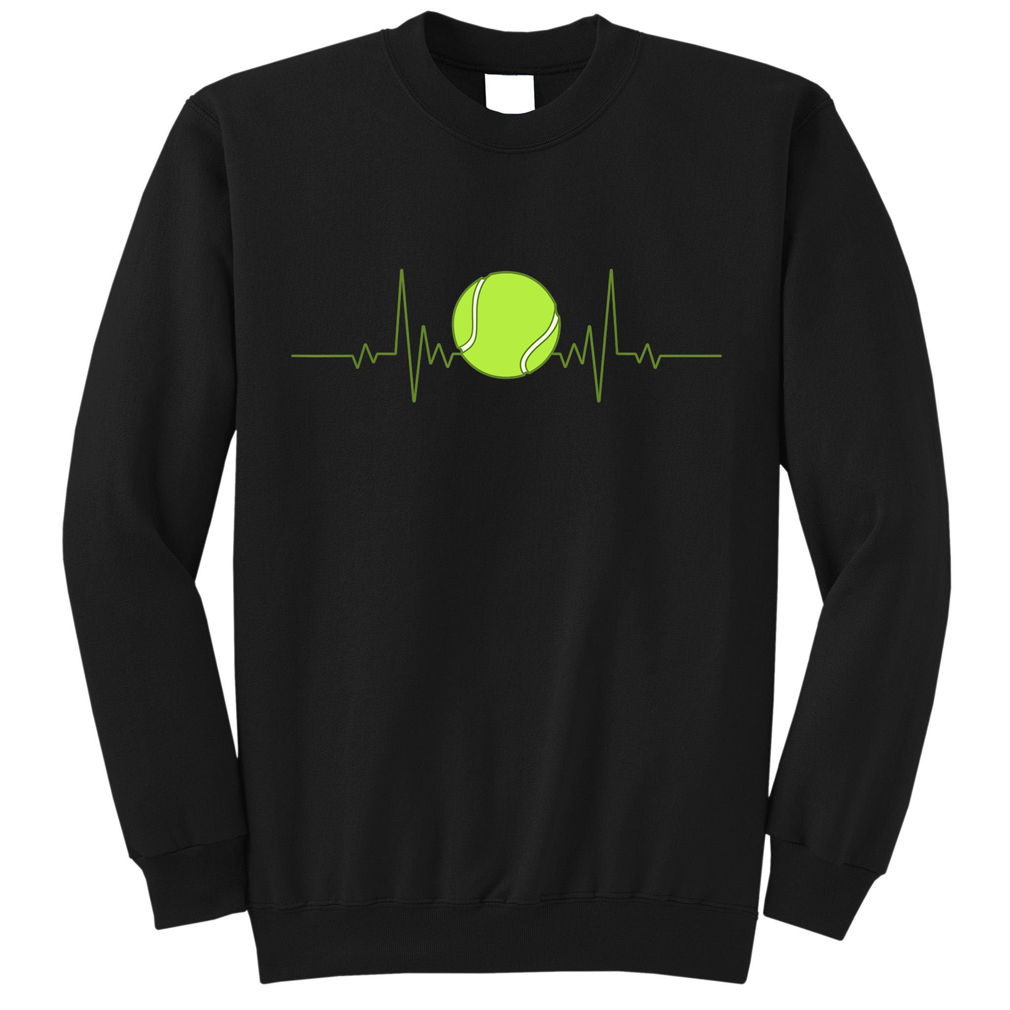 Funny Tennis Heartbeat Art Gift For Tennis Player Men Women Kids Gift Tall Sweatshirt