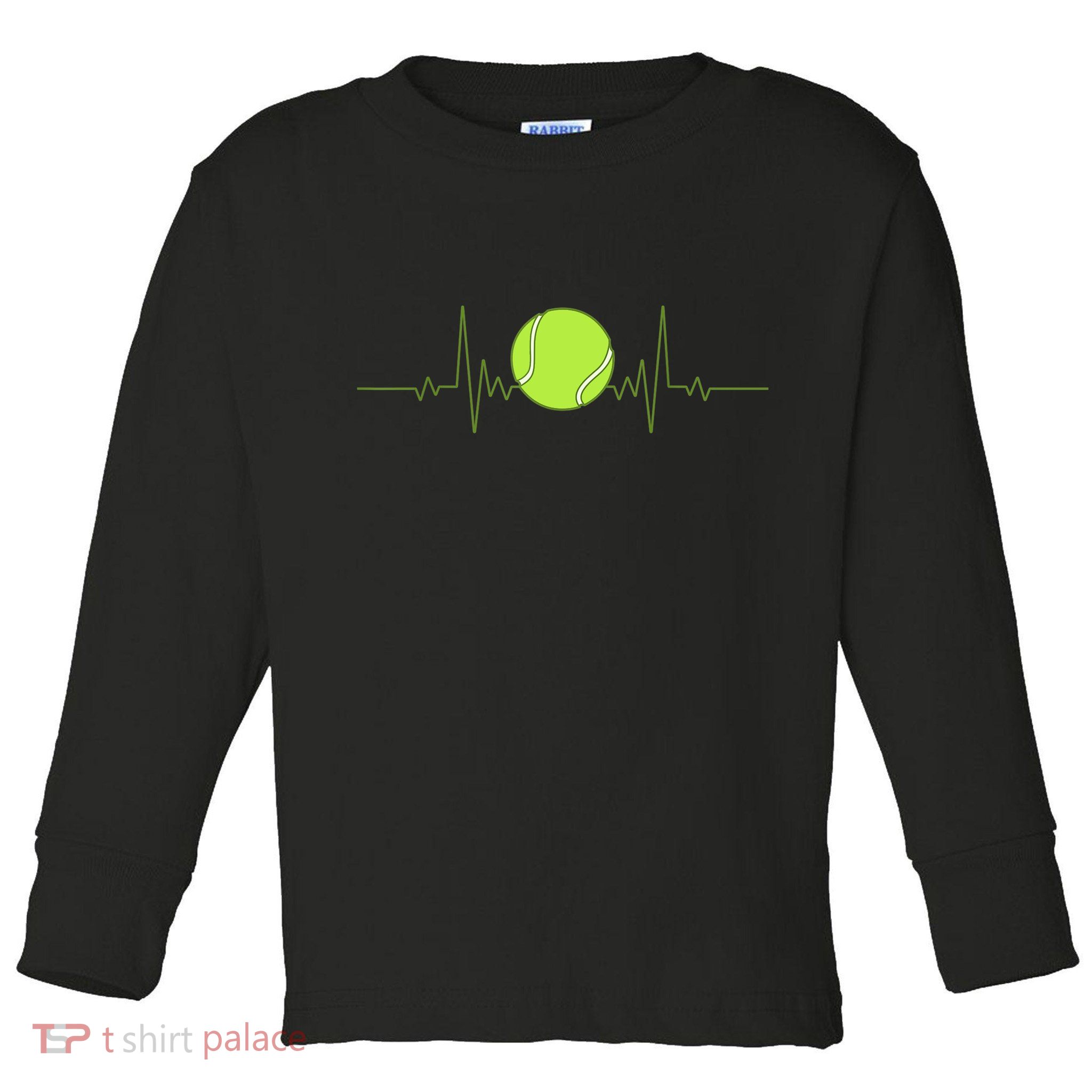 Funny Tennis Heartbeat Art Gift For Tennis Player Men Women Kids Gift Toddler Long Sleeve Shirt