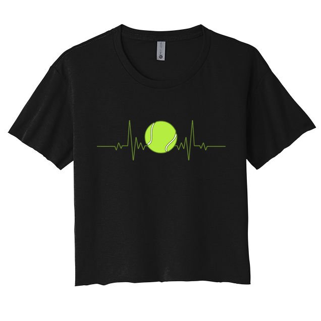 Funny Tennis Heartbeat Art Gift For Tennis Player Men Women Kids Gift Women's Crop Top Tee
