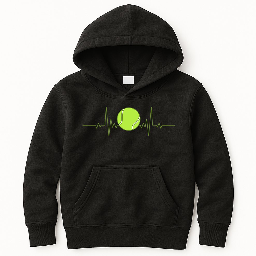 Funny Tennis Heartbeat Art Gift For Tennis Player Men Women Kids Gift Kids Hoodie