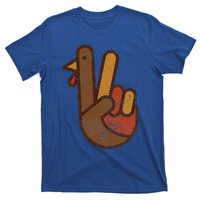 Funny Turkey Hand Thanksgiving Retro Vintage Green Top T-Shirt