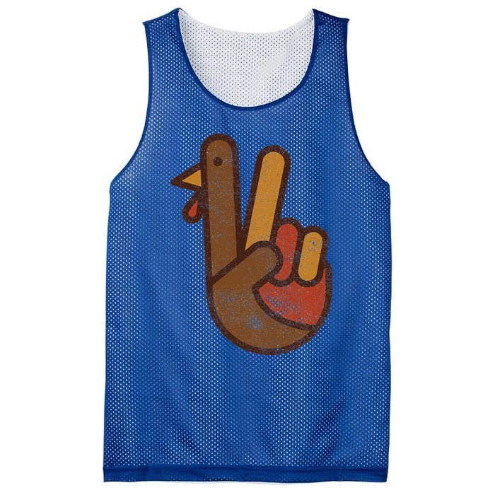 Funny Turkey Hand Thanksgiving Retro Vintage Green Top Mesh Reversible Basketball Jersey Tank