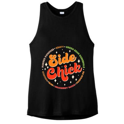 Funny Thanksgiving Holiday Side Chick Ladies PosiCharge Tri-Blend Wicking Tank