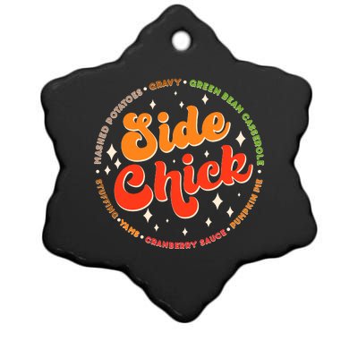 Funny Thanksgiving Holiday Side Chick Ceramic Star Ornament