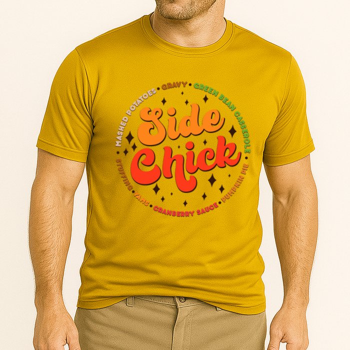 Funny Thanksgiving Holiday Side Chick Cooling Performance Crew T-Shirt