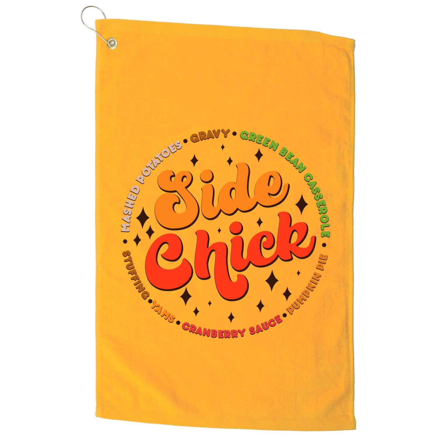 Funny Thanksgiving Holiday Side Chick Golf Towel