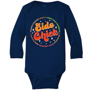 Funny Thanksgiving Holiday Side Chick Baby Long Sleeve Bodysuit