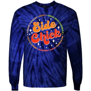 Funny Thanksgiving Holiday Side Chick Tie-Dye Long Sleeve Shirt