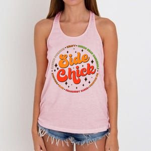 Funny Thanksgiving Holiday Side Chick Women's Knotted Racerback Tank