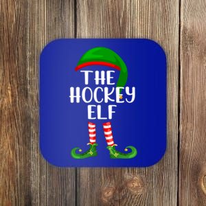 Funny The Hockey Elf Matching Family Christmas Gift Coaster