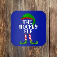 Funny The Hockey Elf Matching Family Christmas Gift Coaster