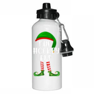 Funny The Hockey Elf Matching Family Christmas Gift Aluminum Water Bottle