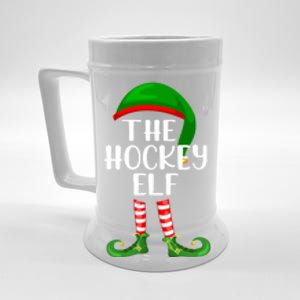 Funny The Hockey Elf Matching Family Christmas Gift Beer Stein