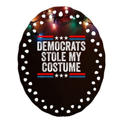 Funny Trump Halloween Costume Democrats Stole My Costume Ceramic Oval Ornament