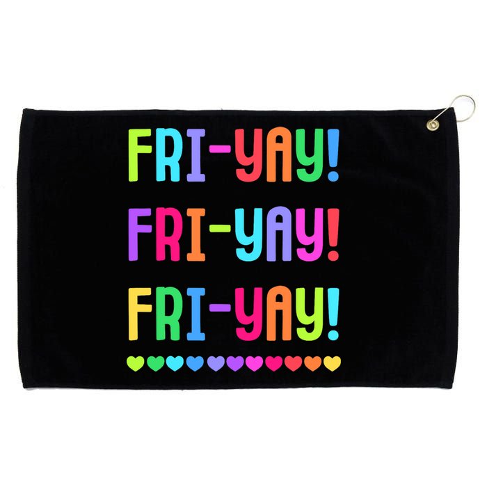 Friyay Teacher | Happy FriYay Friday Lovers Fun Teacher Grommeted Golf Towel