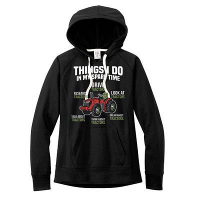 Funny Things I do in my Spare Time Tractor Farming Women's Fleece Hoodie