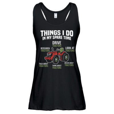 Funny Things I do in my Spare Time Tractor Farming Ladies Essential Flowy Tank