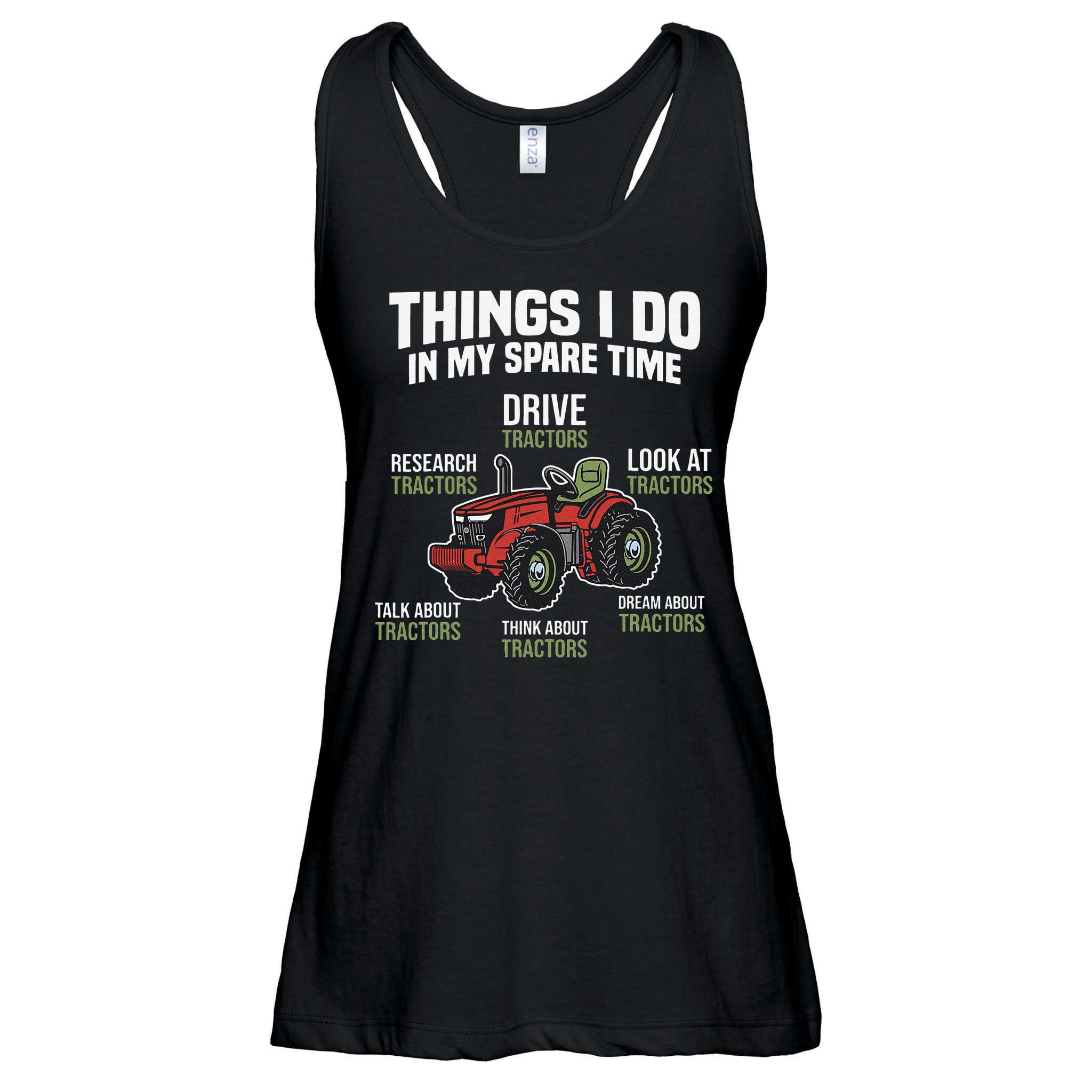 Funny Things I do in my Spare Time Tractor Farming Ladies Essential Flowy Tank