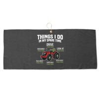 Funny Things I do in my Spare Time Tractor Farming Large Microfiber Waffle Golf Towel