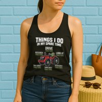 Funny Things I do in my Spare Time Tractor Farming Womens Tank Top