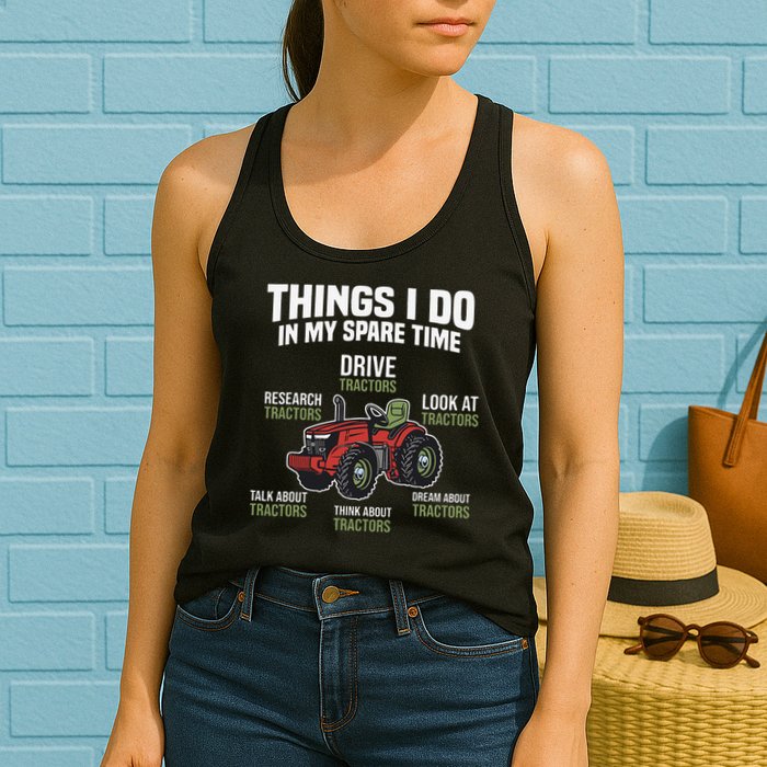 Funny Things I do in my Spare Time Tractor Farming Womens Tank Top