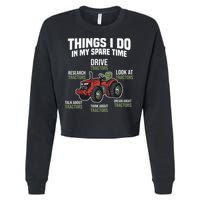 Funny Things I do in my Spare Time Tractor Farming Cropped Pullover Crew